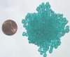100 4mm Transparent Matte Blue Zircon Round Glass Beads